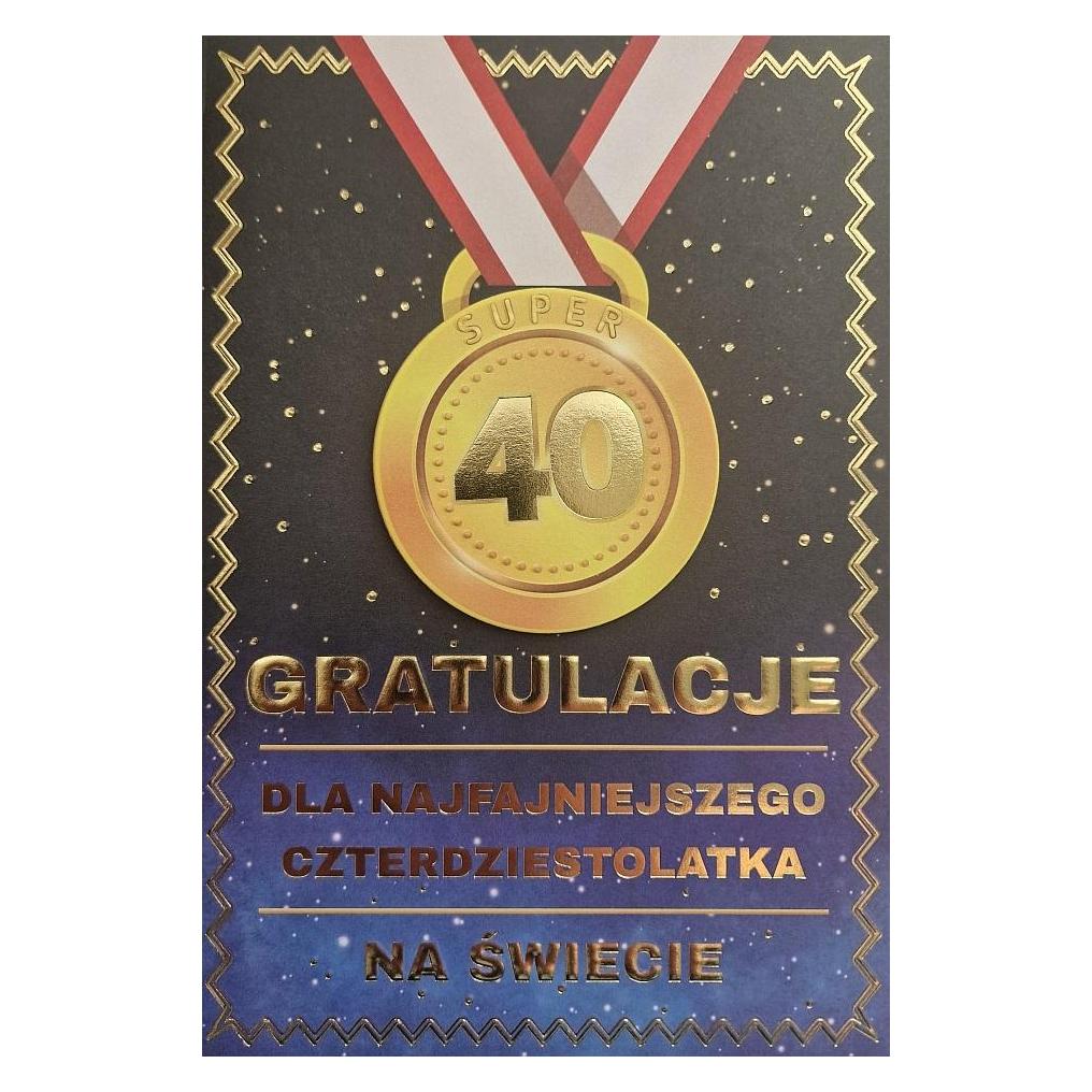 Teka Geburtstagskarte 40. Herrenmedaille (47994334)