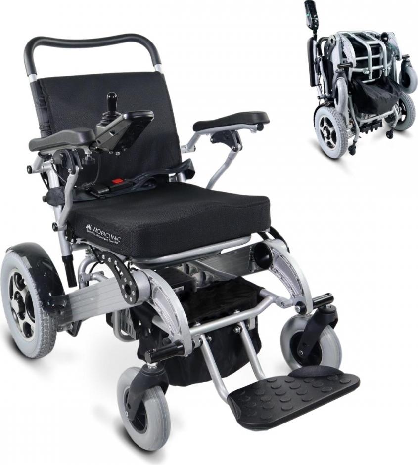 Mobiclinic, Elektrorollstuhl, Modell Troya Plus Ultra, Aluminium, motorisiert, für Senioren, leicht, Sitzhöhe 45 cm, Auton. 51 km, 3x24V, ?schwarz