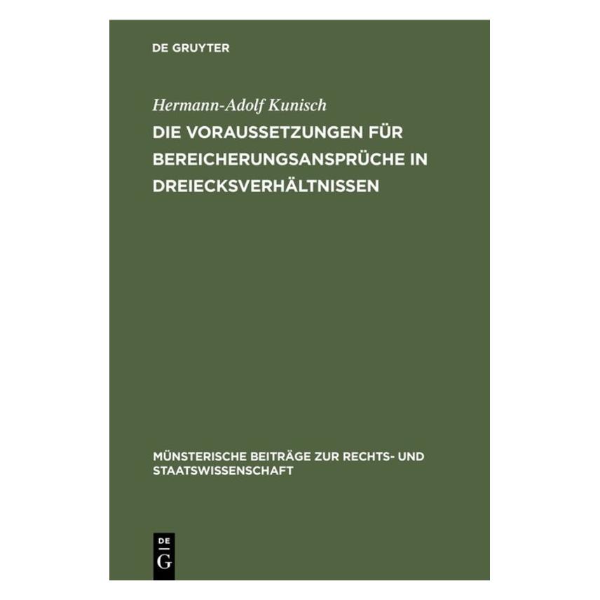 De Gruyter Kunisch:Die Voraussetzungen für Bereich (67766864)