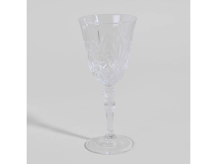 Großes Stielglas aus klarem Kristallglas