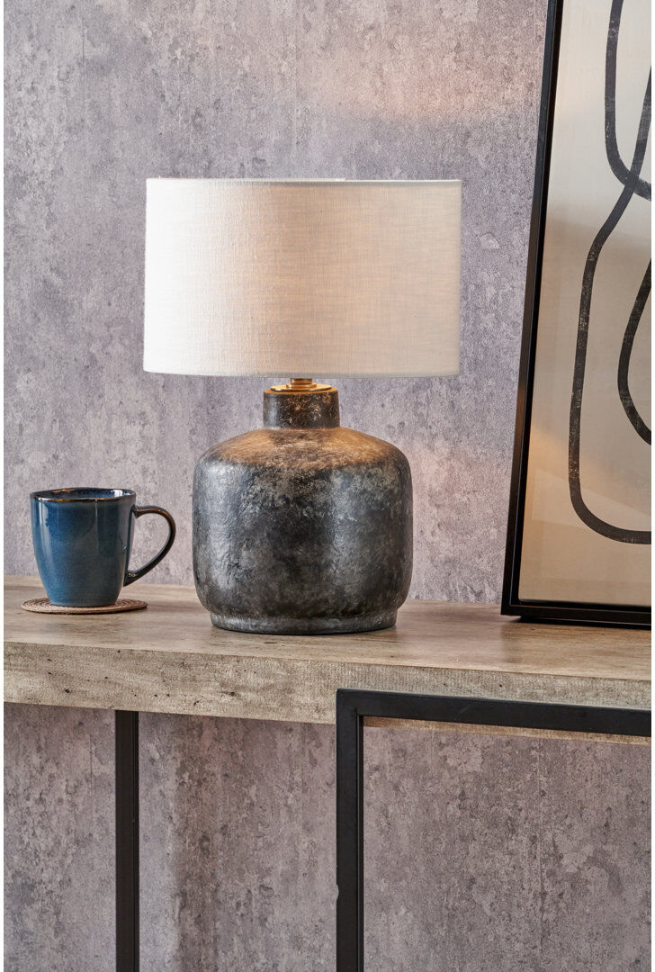 Brayden Studio Ceramic Table Lamp White 15.35" H x 9.84" W x 9.84" D