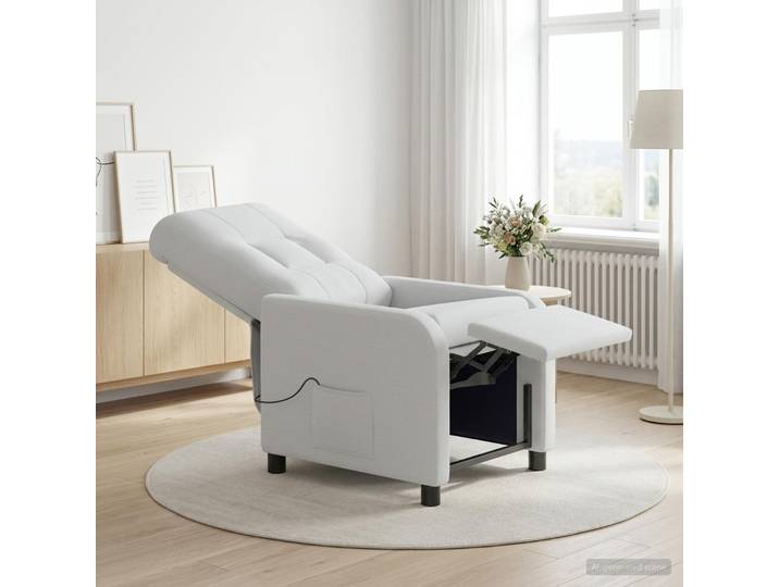 vidaXL Massage Relaxsessel Weiß Stoff