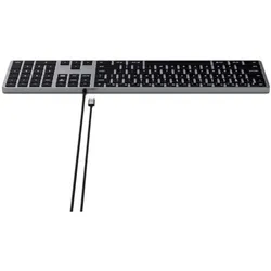 Satechi Slim W3 - Tastatur - hinterleuchtet (Eng. Int., Kabelgebunden), Tastatur, Schwarz, Grau