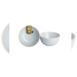 palmer Barolo Müsli Schale  - 2er-Set, Steinzeug, Ø 16 cm, hellblau, glänzend, moderner Stil, für Cerealien, Joghurt oder als Dessertschüssel