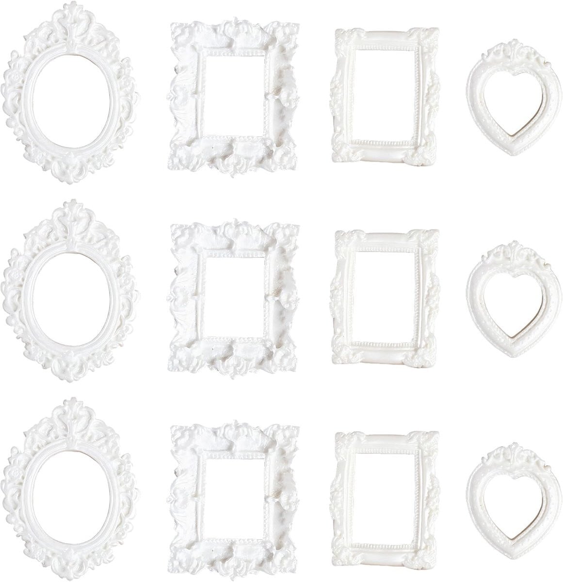 Set van 12 mini fotolijsten in retro barokstijl voor decoratie