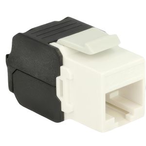 DeLock Keystone-Modul 86266, ungeschirmte Buchse, RJ45 Cat 6A, werkzeuglose Montage, Kunststoff, weiß