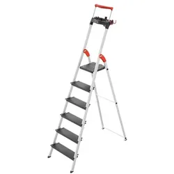 Hailo Alu-Stehleiter »L100 TopLine« 6 Stufen silber