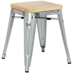 Bolero Bistro Stuhl aus verzinktem Stahl mit Holzsitz (4 Stück)