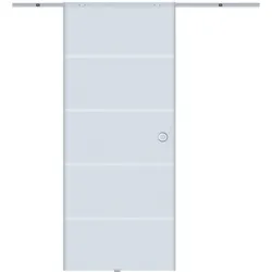GLASSCHIEBETÜR Aluminium Sicherheitsglas Transparent