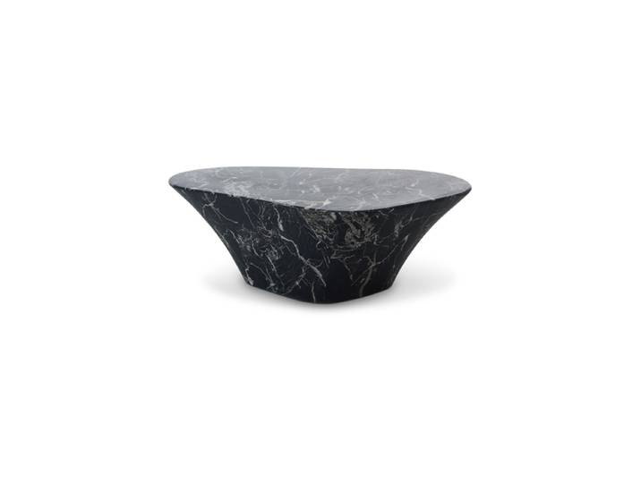 Asymmetrischer Design Couchtisch „Marble Look“ Schwarz Pols Potten