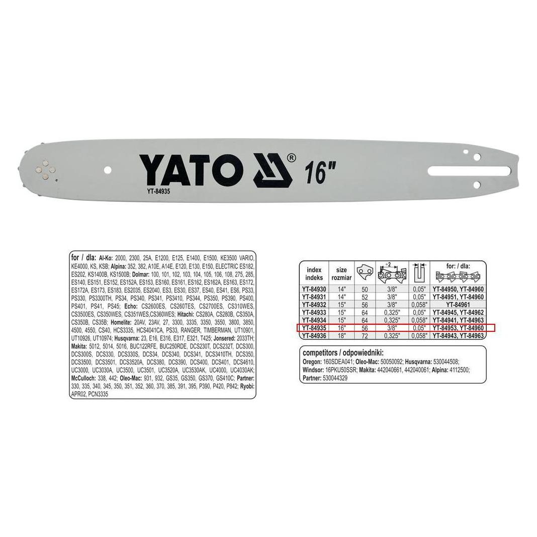 Yato yt-84935 - Guide Bar 16 "3/8P (YT-84935)