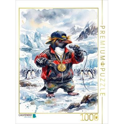 CALVENDO Puzzle Pinguin als Rapper | 1000 Teile Lege-Größe 64x48cm Foto-Puzzle für glückliche Stunden