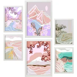 POSTER Set Mit 6 Stille Natur A3 & A4 Weißer Rahmen