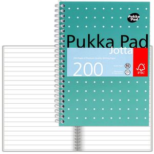Pukka-Pad Collegeblock Metallic Jotta, JM021, A5, ohne Rand, 80 g/m², 100 Blatt, liniert