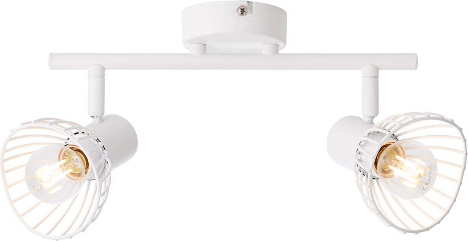 Brilliant Elhi plafondlamp wit - 2 licht - verstelbaar en dimbaar