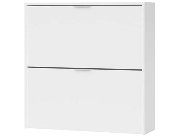 Dmora - Étagère à chaussures Louisville\, Armoire à chaussures avec 2 portes pliantes\, Étagère à chaussures d'entrée basse\, Armoire basse\, 75x22h76 cm\, Blanc