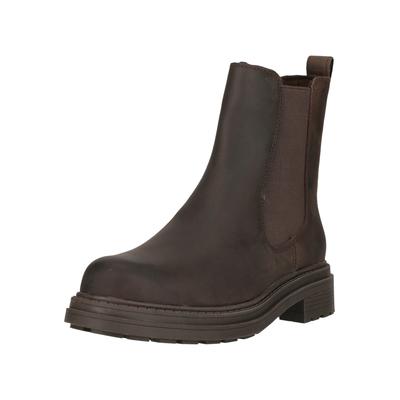 Stiefel CLARKS "Orinoco3 Top", Damen, Gr. 39, braun, Leder, Schuhe Stiefel, mit elastischen Einsätzen an den Seiten