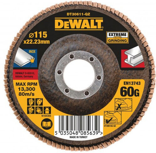 DeWALT DT30611-QZ Disque a Lamelle K40 Plat, Gris, 125 mm