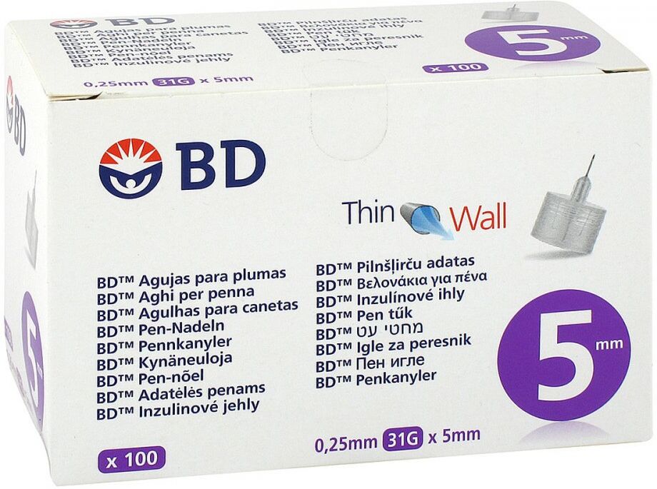 Bd Thin Wall Pen-nadeln 0,25 31 Gx5 mm