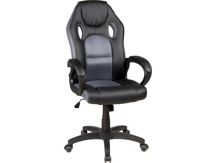 Gaming-Stuhl DUO COLLECTION Riley , schwarz (schwarz, grau), Kunstleder Netzstoff, Stühle, Gaming-Stuhl