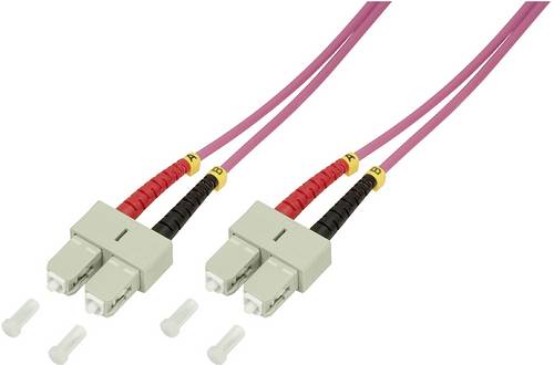 LogiLink FP4SC01 Glasfaser LWL Anschlusskabel 1.00m Violett 50/125 µ Multimode OM4
