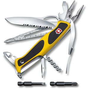 Victorinox Taschenmesser Ranger Grip Boatsman 0.9798.MWC8 gelb, 22 Funktionen, mit Kunststoffgriff & Edelstahl-Einhandklinge