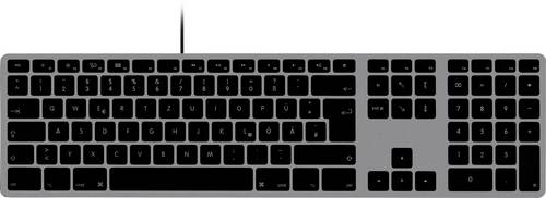 Matias FK318CB-DE Aluminum Wired Keyboard for Mac USB Tastatur Deutsch, QWERTZ, Mac Space Grau