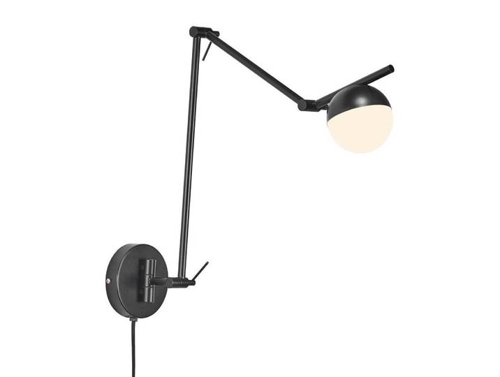 Applique murale noire structure orientable avec interrupteur à câble