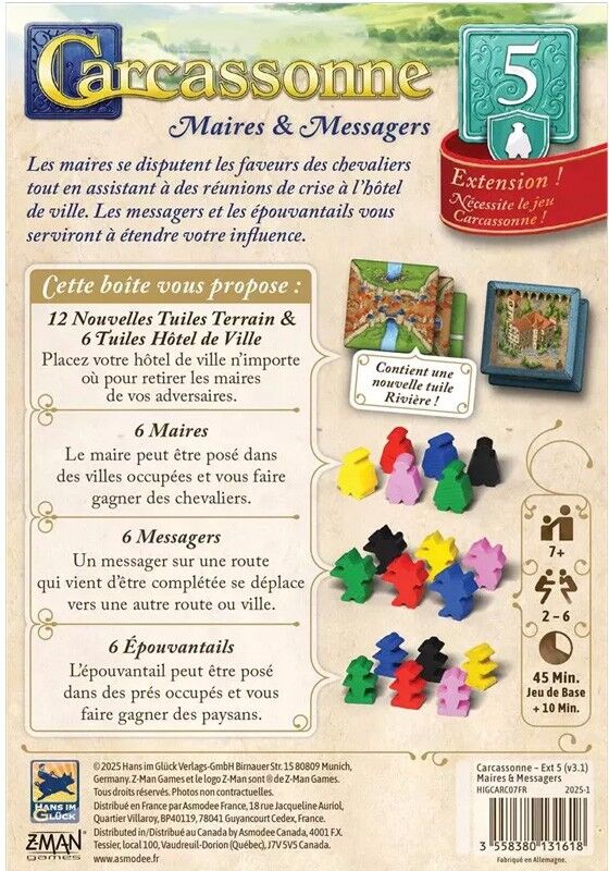Hans im gluck Carcassonne : Maires et Messagers 2025 (Ext 5)