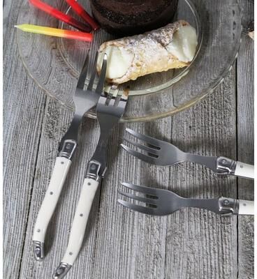 French Home Set of 4 Laguiole Faux Ivory Cake Forks