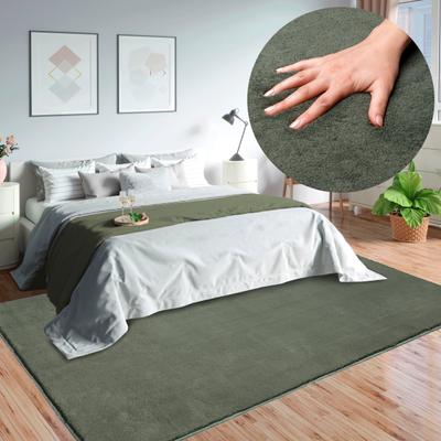 Teppich MERINOS "Loft 37, Kunstfellteppich", grün (forest), B:240cm H:16mm L:340cm, Polyester, Teppiche, Teppich, weich und kuschelig, Fell Haptik, Anti-Rutsch-Unterseite