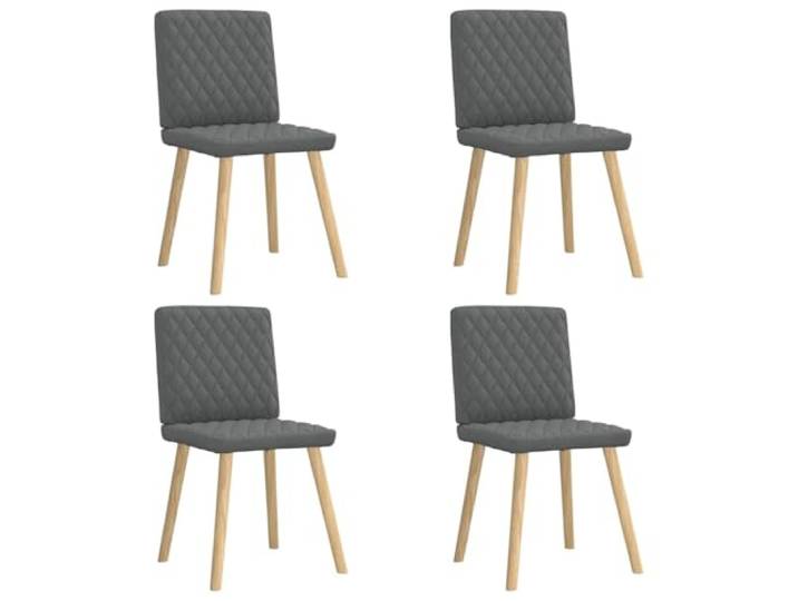 HEFZGDB Esszimmerstühle 4 STK. Dunkelgrau Stoff, Weiche Polsterung und Robustes Metall-Holz-Gestell für Langlebigen Komfort, Vielseitige Sitzmöbel für Essbereich und Wohnraum