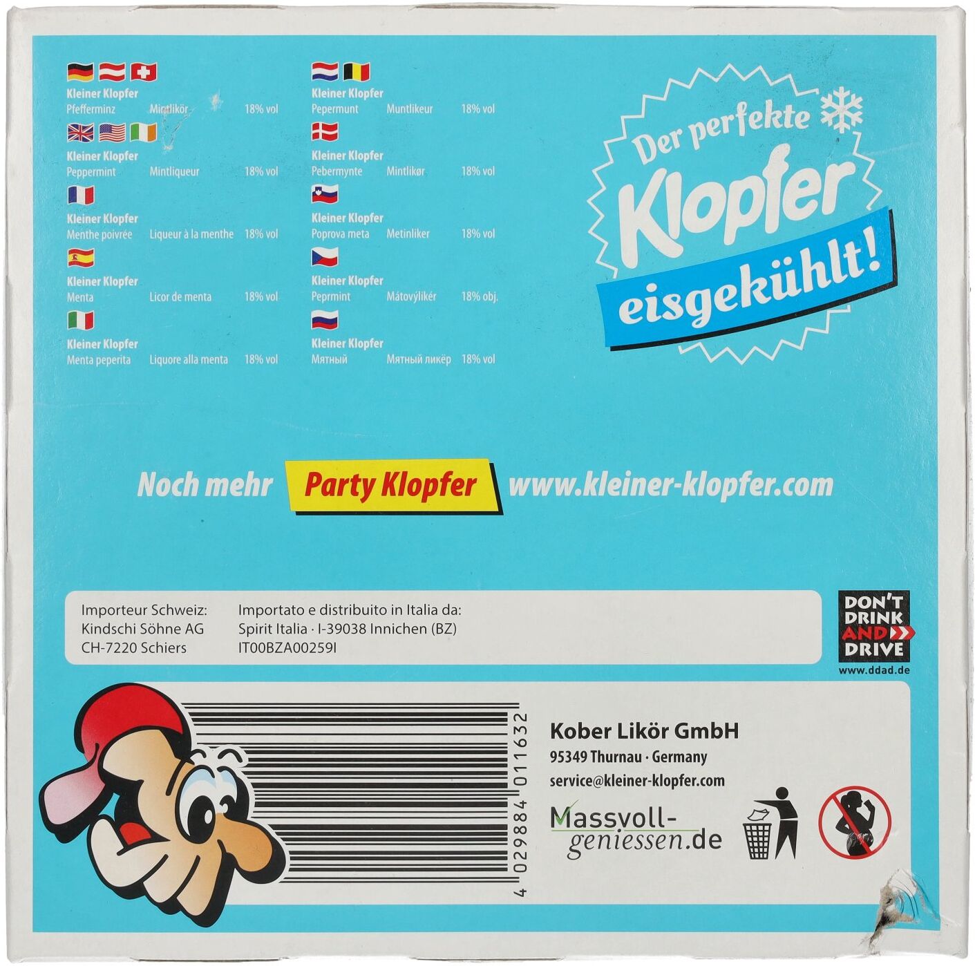 Kleiner Klopfer Pfefferminz 18% Vol. 25x0,02l
