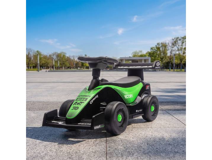 AIYAPLAY Porteur F1 Enfant Vert Volant Musical Coffre 18-36 Mois