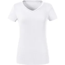 Russell Damen Bio V-Ausschnitt T-Shirt R-103F-0 white S