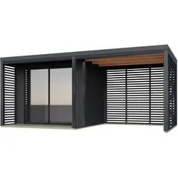 Karibu Modernes Gartenhaus »Horus Set« mit 2 - 537,5x276x231,5cm - anthrazit -