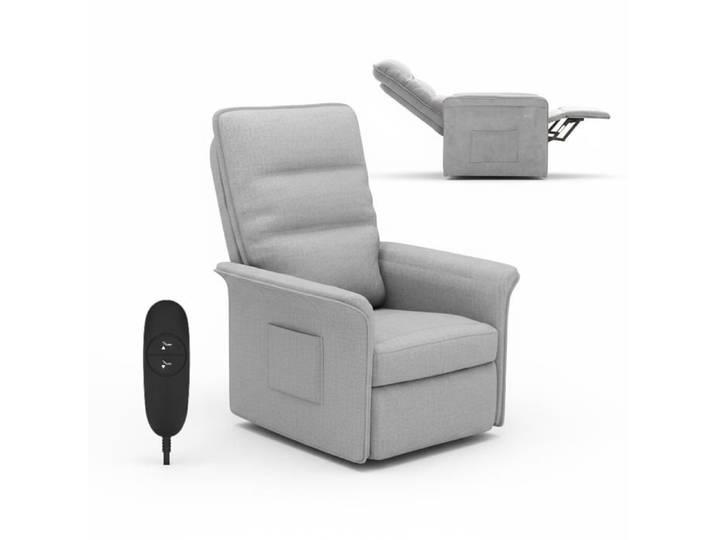 FlexiSpot Fauteuil Relax Électrique Fauteuil Inclinable avec Dossier Réglable 105°-155° Fauteuil TV de relaxion Gris