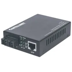 Intellinet Gigabit Ethernet Singlemode Medienkonverter, 10/100/1000Base-T auf 1000Base-LX (SC) Single Mode, 20 km