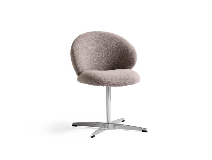 Swivo Esszimmerstuhl, Drehfunktion Crush Bouclé Grau/Beige