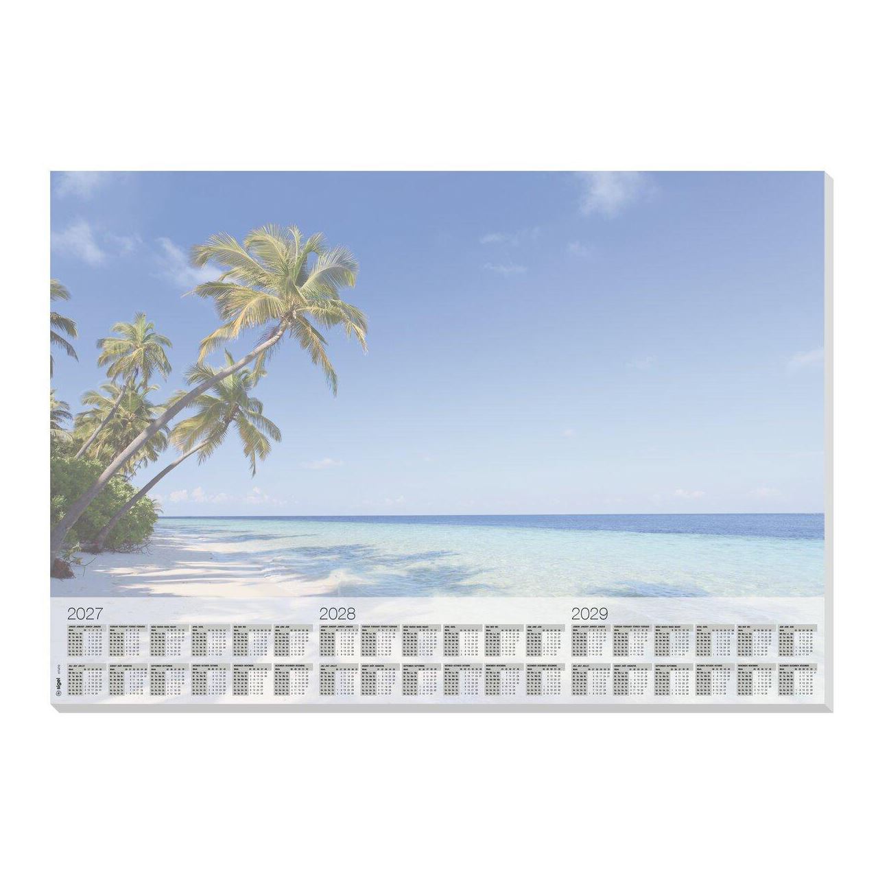 SIGEL Schreibtischunterlage Beach 2027/2028/2029 blau Papier 59,5 x 41,0 cm, 30 Blatt
