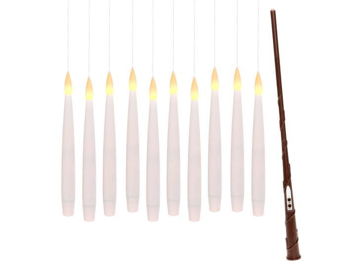 OTTO HOME LED Dekolicht 10 Schwebende LED Tafelkerze mit Zauberstab Korrinna , weiß, 10, Ø 1,5cm, 11 Stk., Leuchten, mit Zauberstab als Fernbedienung, LED Dekolicht