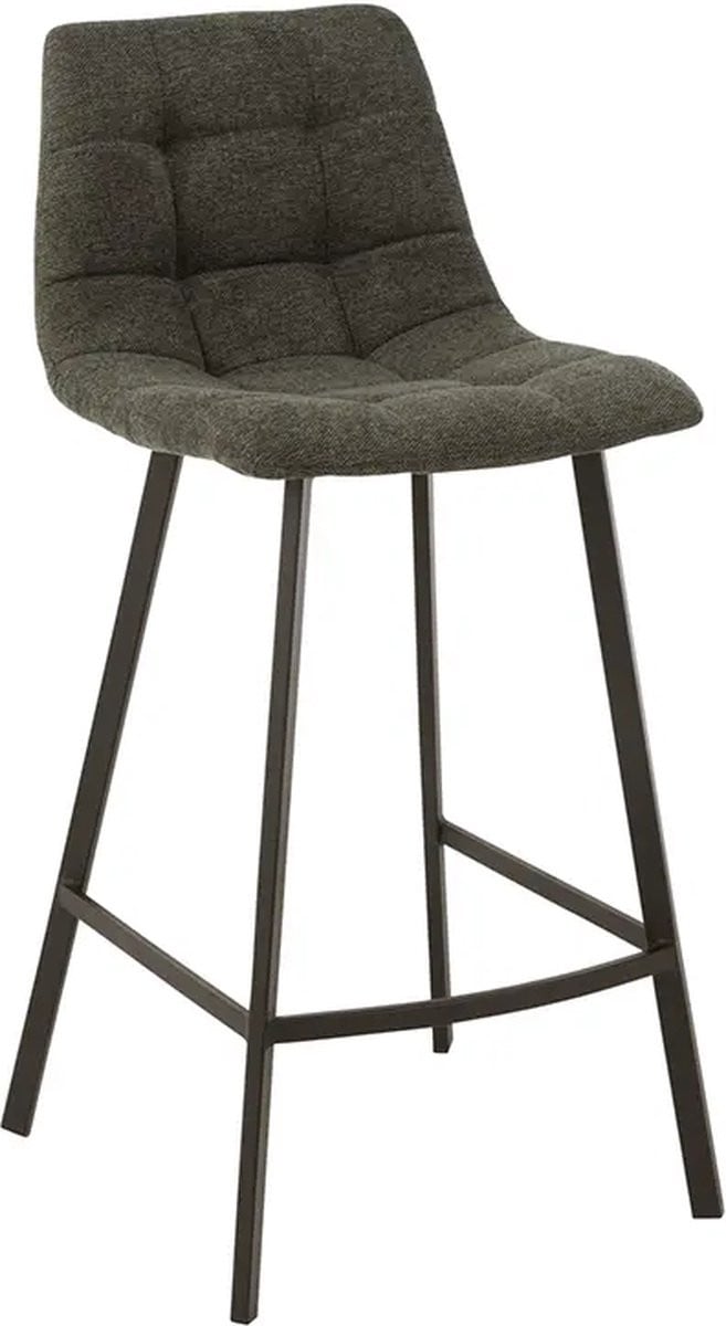 J-Line barstoel Stephane textiel/metaal donkergrijs - 2 stuks