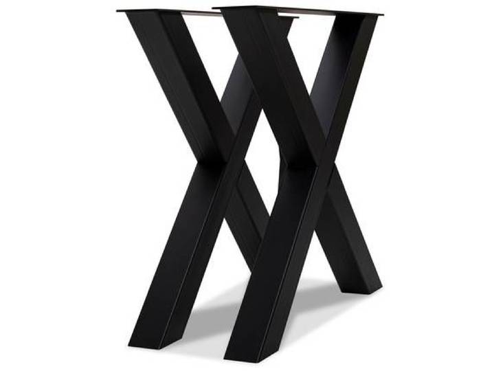 1 PAAR X-Beine für Esstisch, Material Stahl, schwarz, 70 cm
