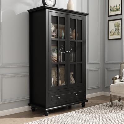 Timechee 31.5'' W Curio Cabinet Bookcase Display Cabinet China Cabinet