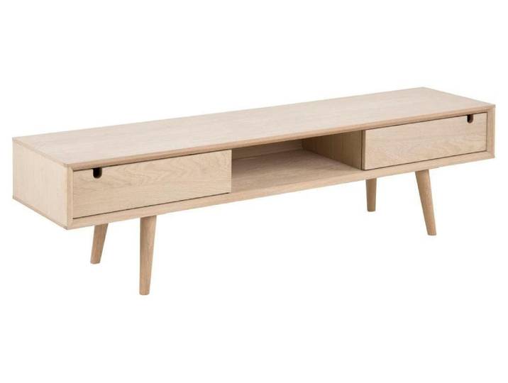 TV-Board AC DESIGN Century 160 x 38 x 43 cm , eiche, hellbraun, B:160cm H:43cm T:38cm, Furnier, MDF, Massivholz, Spanplatte, Sideboards, TV-Board, Skandinavisches TV-Tisch in pigmentierter Eiche