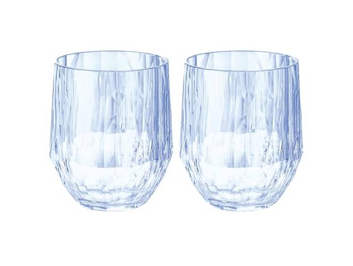 Koziol Superglas Club No. 23 Lot de 2 verres à vin blanc en plastique transparent de luxe incassable réutilisable pour fête\, camping\, 200 ml (bleu sarcelle)