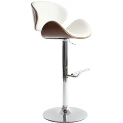 Design-Barhocker in Weiß und dunklem Holz WALNUT
