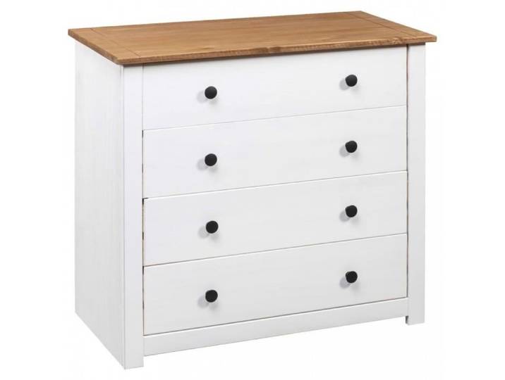 Armoire latérale Blanc - P88 - 80x40x73 cm - 4 tiroirs - Bois - Contemporain