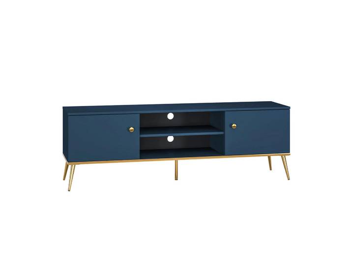 Petits-meubles Tv-Möbel Thalia Blau, 160x53x40 cm, Wohnzimmer, TV Möbel, TV-Ständer