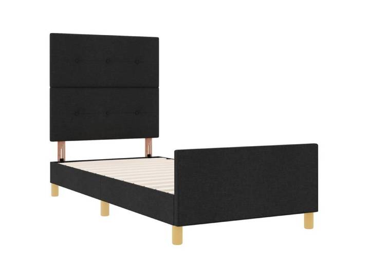 PROMOTION Cadre de lit - Tissu noir Lit 1 personnes - 90x190 cm 75919 - BestMeuble